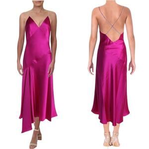 Jill Stuart Barbie Pink Rhinestone Spaghetti Strap Maxi Formal Dress Size 6